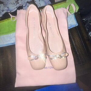 Stuart Weitzman Women’s Flats Pink Sparkly Size 9